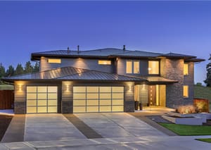house-with-lights House with outdoor lighting